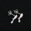 OLIO E ACETO Tanabata Special Collection Sterling Silver Rhodonite Pearl Pendant Earrings OLIO-OA13E22-YF Silver/Pink Orange